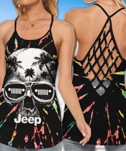Skull Jeep Palm Tree Skull Tie Dye Cross Tank Top Or Legging 3d #Kv