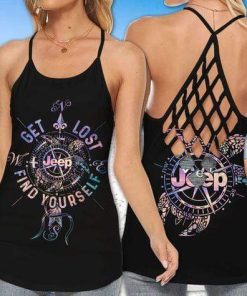 Jeep Turtle Get Lost Find Yourself Cross Tank Top – Legging 3d