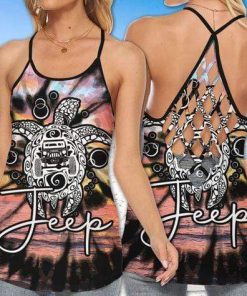 Jeep Turtle Tie Dye Cross Tank Top – Legging 3d