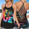 Jeep Coloful Light Love Criss Cross Tank Top – Legging 3d