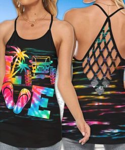 Jeep Coloful Light Love Criss Cross Tank Top – Legging 3d