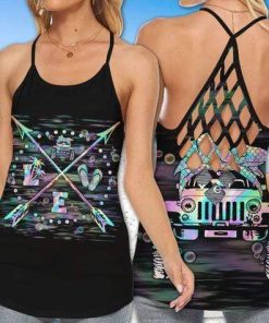 Jeep Love Hologram Arrows Cross Tank Top – Legging 3d