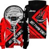 The Wave Jeep - Just Fkcn Send It - Custom Name Fleece Zip Hoodie - Red