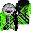 The Wave Jeep - Just Fkcn Send It - Custom Name Fleece Zip Hoodie - Green V2