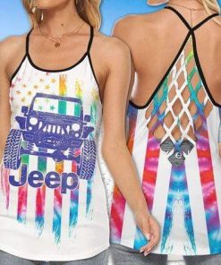 Jeep Tie Dye Vintage Cross Tank Top – Legging 3d
