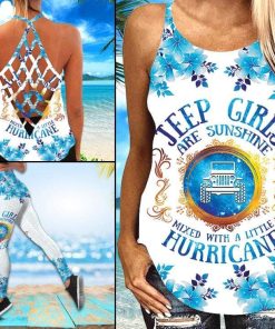 Jeep Girls Are Sunshine Mixed With A Little Hurricane Cross Tank Top – Legging 3d