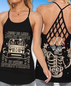 Jeep Is Like Duct Tape Skull Cross Tank Top – Legging 3d