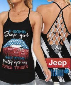 Easily Distracted By Music And Jeeps Cross Tank Top – Legging 3d
