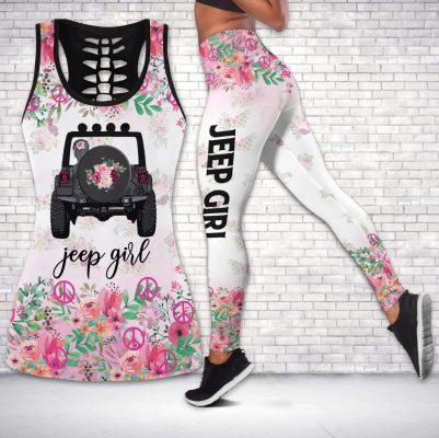 Jeep Girl Flower Hippie Hollow Tank Top – Legging 3D