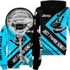 The Wave Jeep - Just Fkcn Send It - Custom Name Fleece Zip Hoodie - Sky Blue