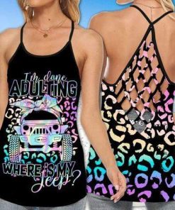 Jeep I’m Done Adulting Cross Tank Top – Legging 3d