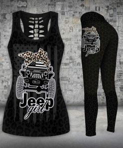 Jeep Black Leopard Hollow Tank Top – Legging 3D