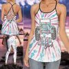 Jeep White Tie Dye Cross Tank Top – Legging 3d
