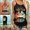 Jeep Girl Dog Retro Cross Tank Top – Legging 3d