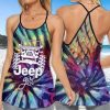 Jeep Girl Tie Dye Art Cross Tank Top – Legging 3d
