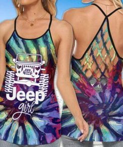 Jeep Girl Tie Dye Art Cross Tank Top – Legging 3d