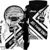 The Wave Jeep - Just Fkcn Send It - Custom Name Fleece Zip Hoodie - White V1