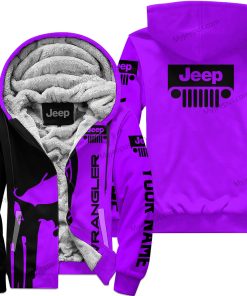 Premium Personalized Fleece Hoodie Custom Name Wrangler Jeep – Purple V1