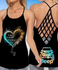 Jeep Simple Woman Smoke Heart Cross Tank Top – Legging 3d