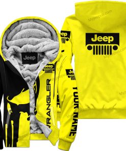 Premium Personalized Fleece Hoodie Custom Name Wrangler Jeep – Yellow V1