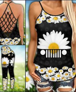 Jeep Girl Daisy Cross Tank Top – Legging 3d