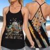 American Flag Jeep To Lose My Mind And Find My Soul Criss Cross Tank Top – Legging 3d