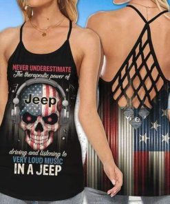 Jeep Skull Music Flag Cross Tank Top – Legging 3d
