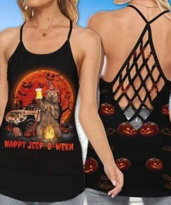 Jeep Bear Beer Holloween Cross Tank Top – Legging 3d