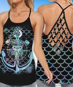Jeep Anchor Mermaid Cross Tank Top – Legging 3d