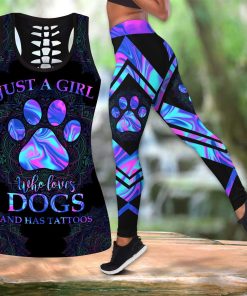 Gift For Mother Hologram Dog And Jeep Hollow Tank Top – Legging 3D