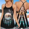 Jeeps Dogs 3 People Cross Tank Top – Legging 3d