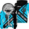 The Wave Jeep - Just Fkcn Send It - Custom Name Fleece Zip Hoodie - Sky Blue V2