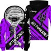 The Wave Jeep - Just Fkcn Send It - Custom Name Fleece Zip Hoodie - Purple V2