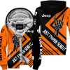 The Wave Jeep - Just Fkcn Send It - Custom Name Fleece Zip Hoodie - Orange V2