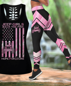 Gift For Mother Jeep Girl Back The Pink Breast Cancer Mom Hollow Tank Top – Legging 3D