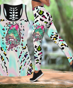 Gift For Mother Jeep Girl Leopard Gift For Mom Hollow Tank Top Or Legging 3D #L