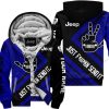 The Wave Jeep - Just Fkcn Send It - Custom Name Fleece Zip Hoodie - Navy