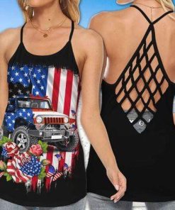Jeep Rose Independence Day Cross Tank Top – Legging 3d