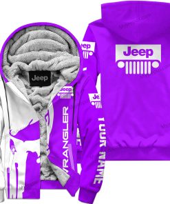 Premium Personalized Fleece Hoodie Custom Name Wrangler Jeep – Purple