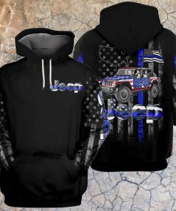Jeep Map Wave Flag Blue Hoodie – Legging 3d