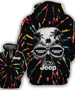 Skull Jeep Palm Tree Skull Tie Dye Hoodie Or Cross Tank Top Or Legging 3d #Kv