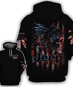 Native American Jeep Girl Skull Flag Hoodie – Legging 3d