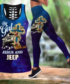 This Girl Runs On Jesus And Jeep Combo Tank Top + Legging DQB09052001