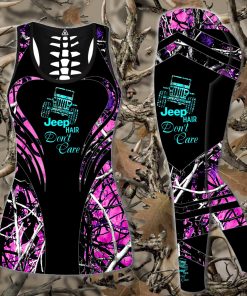 Gift For Mother Jeep Hair Don’t Care Purple Forest Pattern Hollow Tank Top – Legging 3D