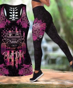 Gift For Mother But Did You Die Jeep Girl Pink Black Hollow Tank Top – Legging 3D
