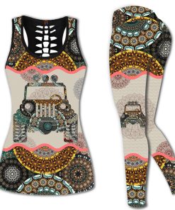 Gift For Mother Amazing Jeep Mandala Hollow Tank Top – Legging 3D