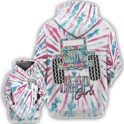 Jeep White Tie Dye Hoodie – Legging 3d