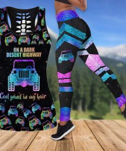 Jeep On A Dark Desert Highway Hollow Tank Top – Legging 3D