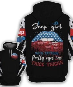 F-Bomb Jeep Girl American Lips Hoodie – Legging 3d