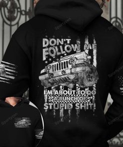 Don’t Follow Me Dirt Black Grey Flag Jeep Hoodie – Legging 3d